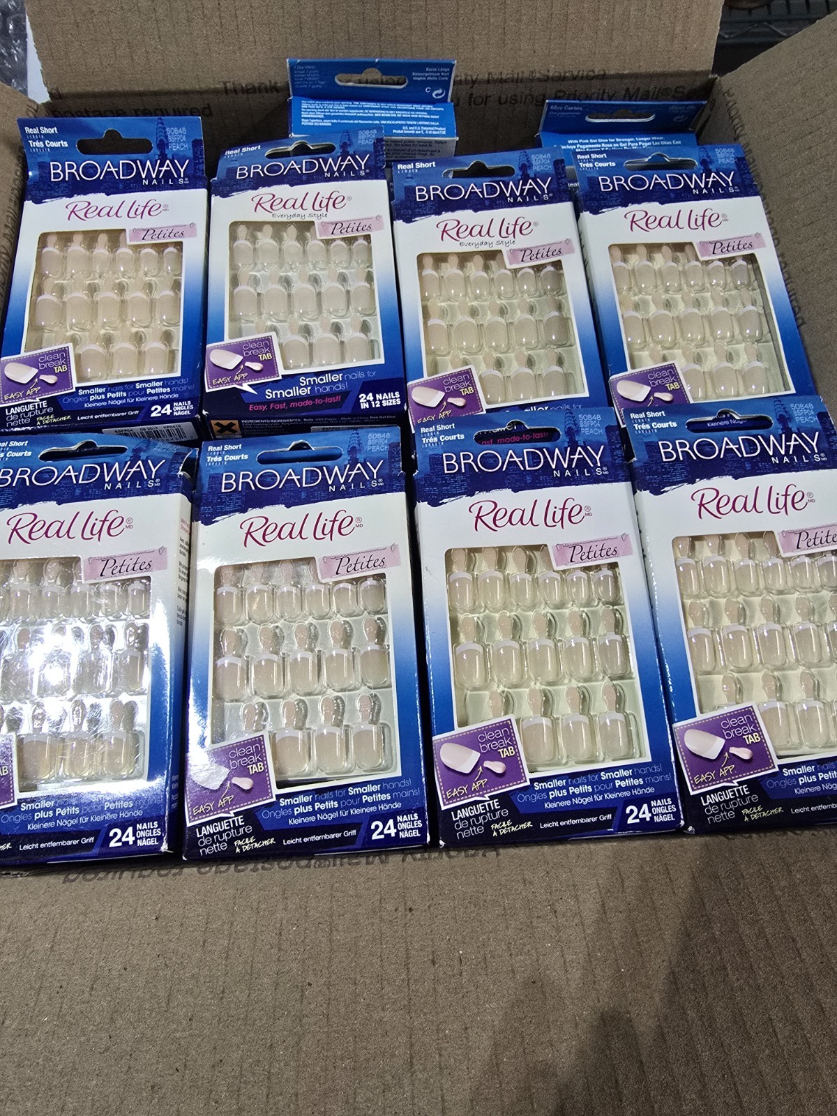 50×24 Kiss Broadway Nails Real Life 50848 Peach. Dry Glue