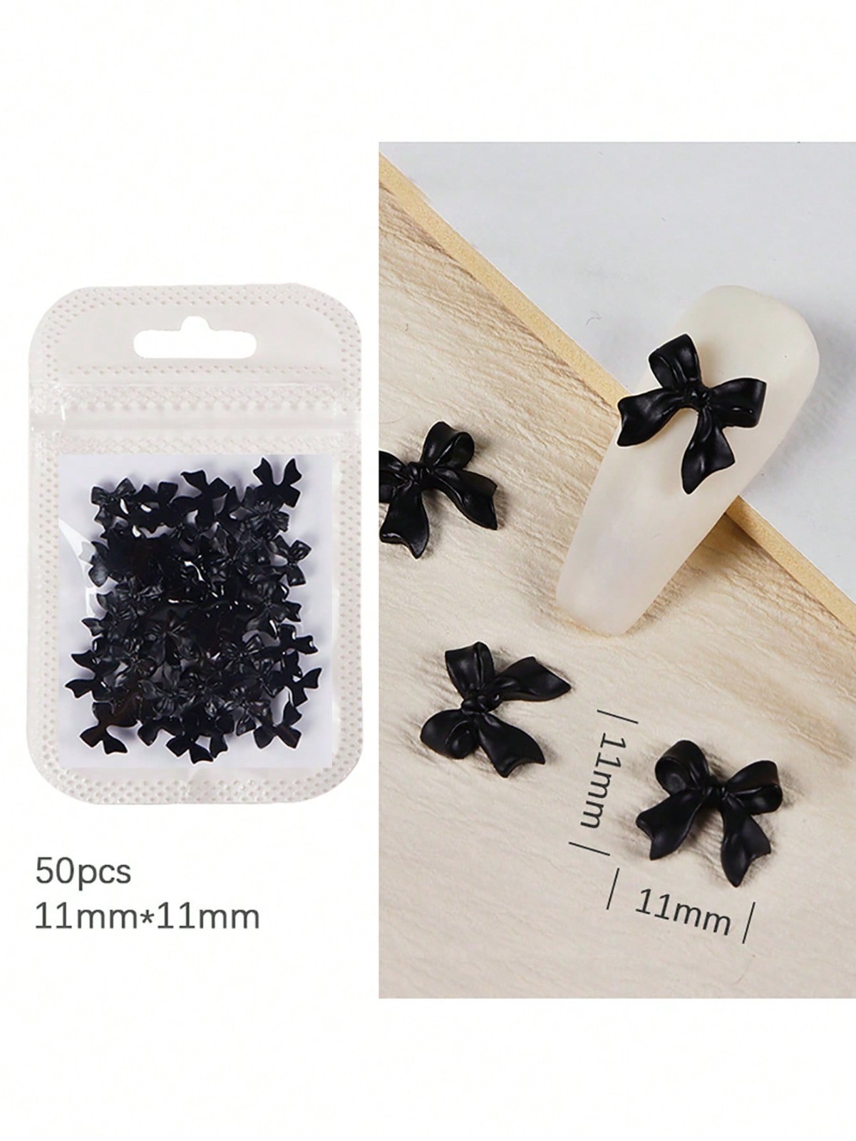 50PCS Resin 3D Nail Art Bows Nail Decoration Ribbon Crystal Aurora Bow Tie Gems