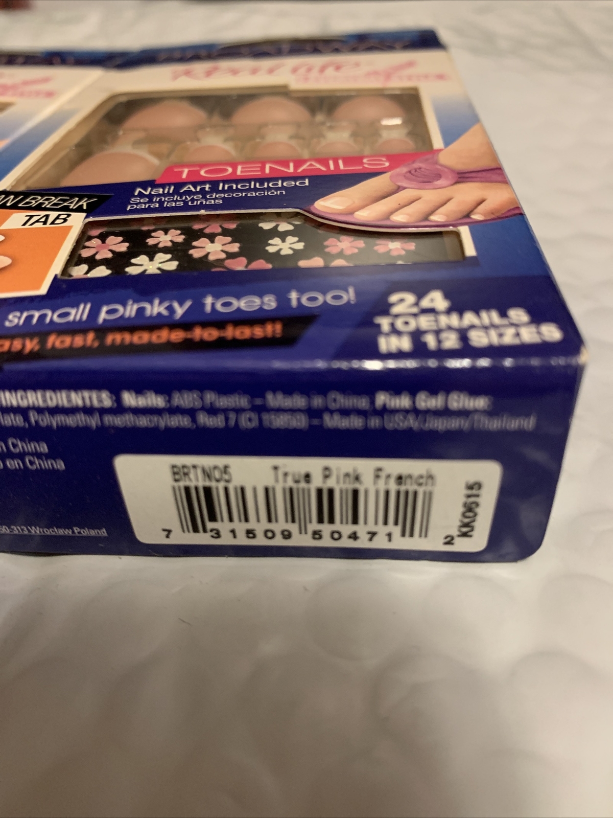 *Lot Of 2* BROADWAY NAILS REAL LIFE TOENAIL KIT Short Length 50471 BRTN05