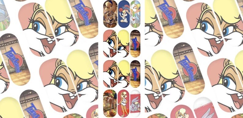 Loony Tunes Cartoon Party Nail Water Transfer Decal Sticker Nail Wraps DIY Kit