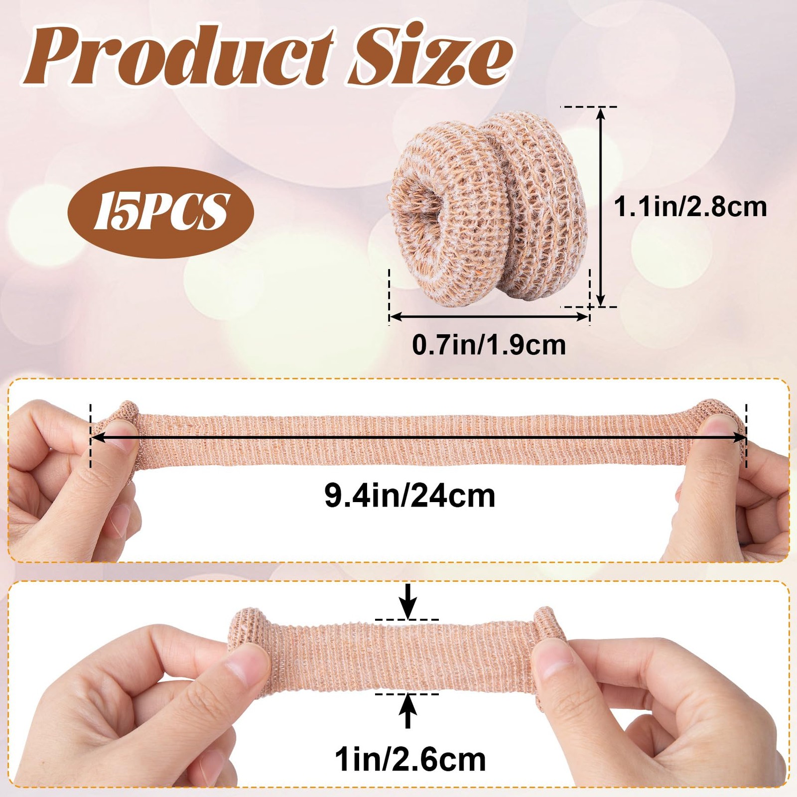 15pcs Cotton Finger Cots, Elastic Finger Sleeve, Skin Color