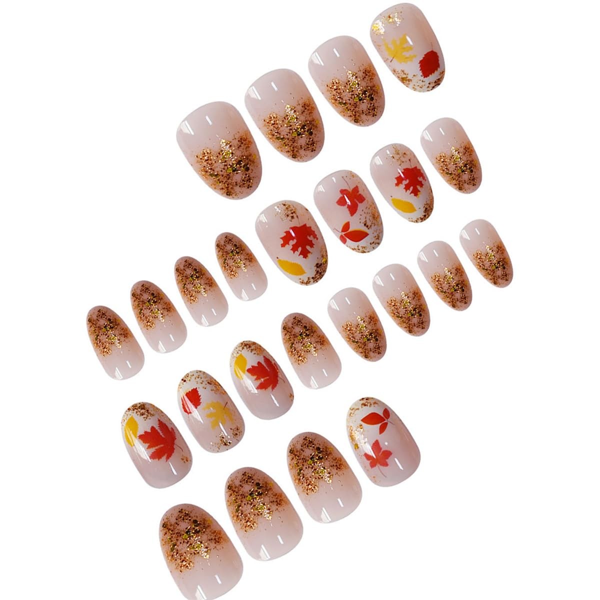 BMKKOT Short Oval Fall French Tip Nails