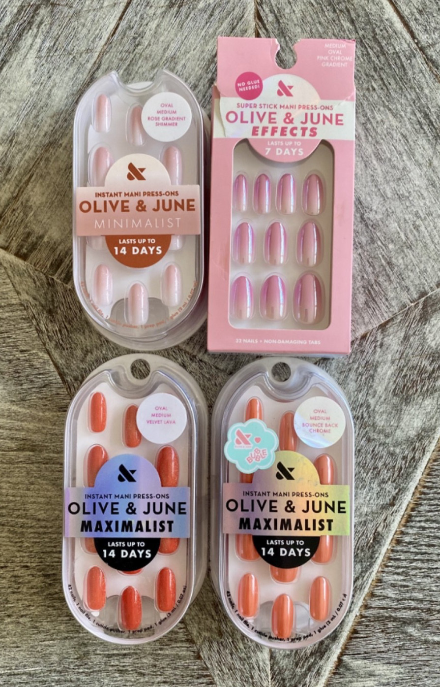 NEW! Olive & June Press-On Nails Lot of Four Spring Pastels FREE SHIPPING!