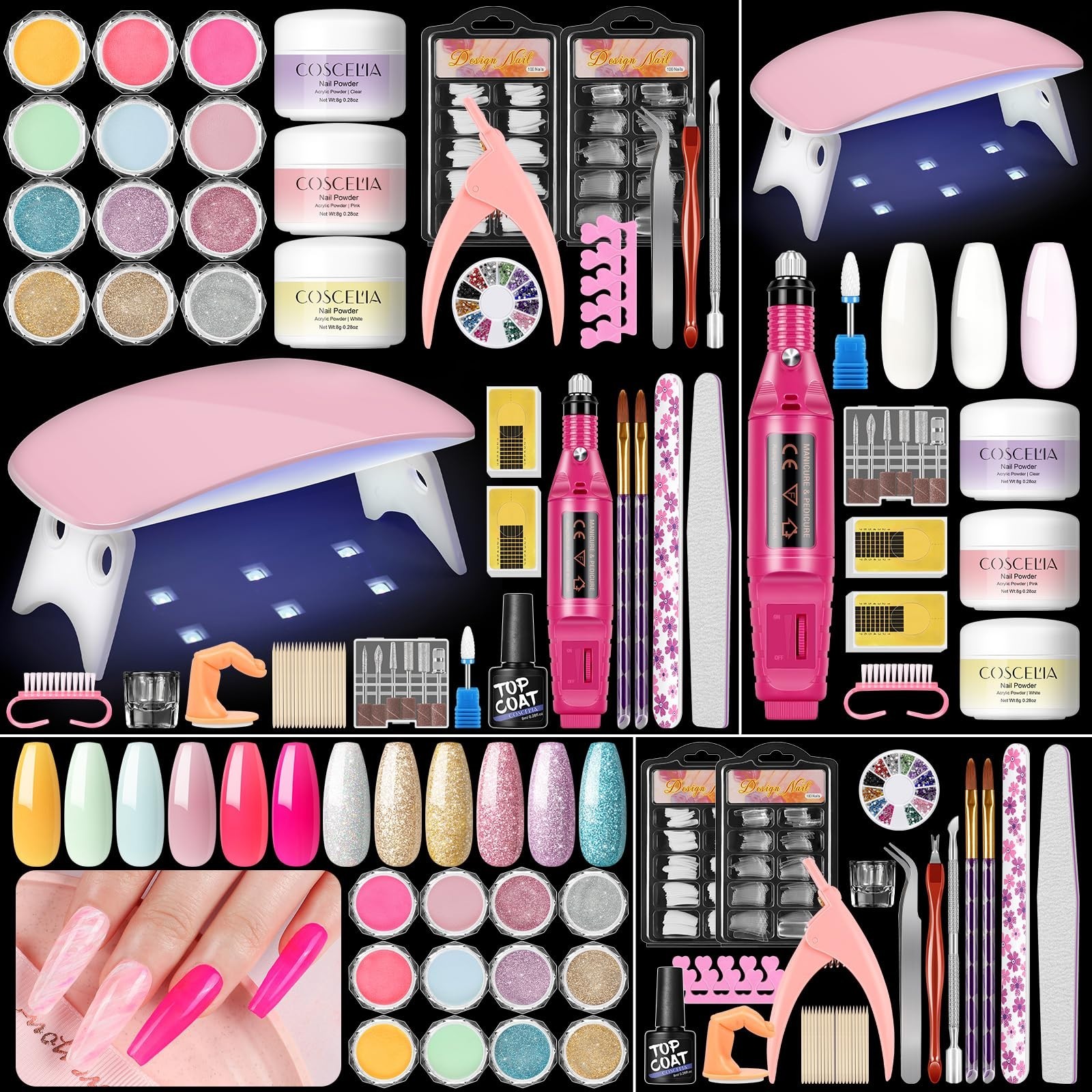 Acrylic Nail Kit for Beginners – Complete Professional Set with Drill, UV Light,