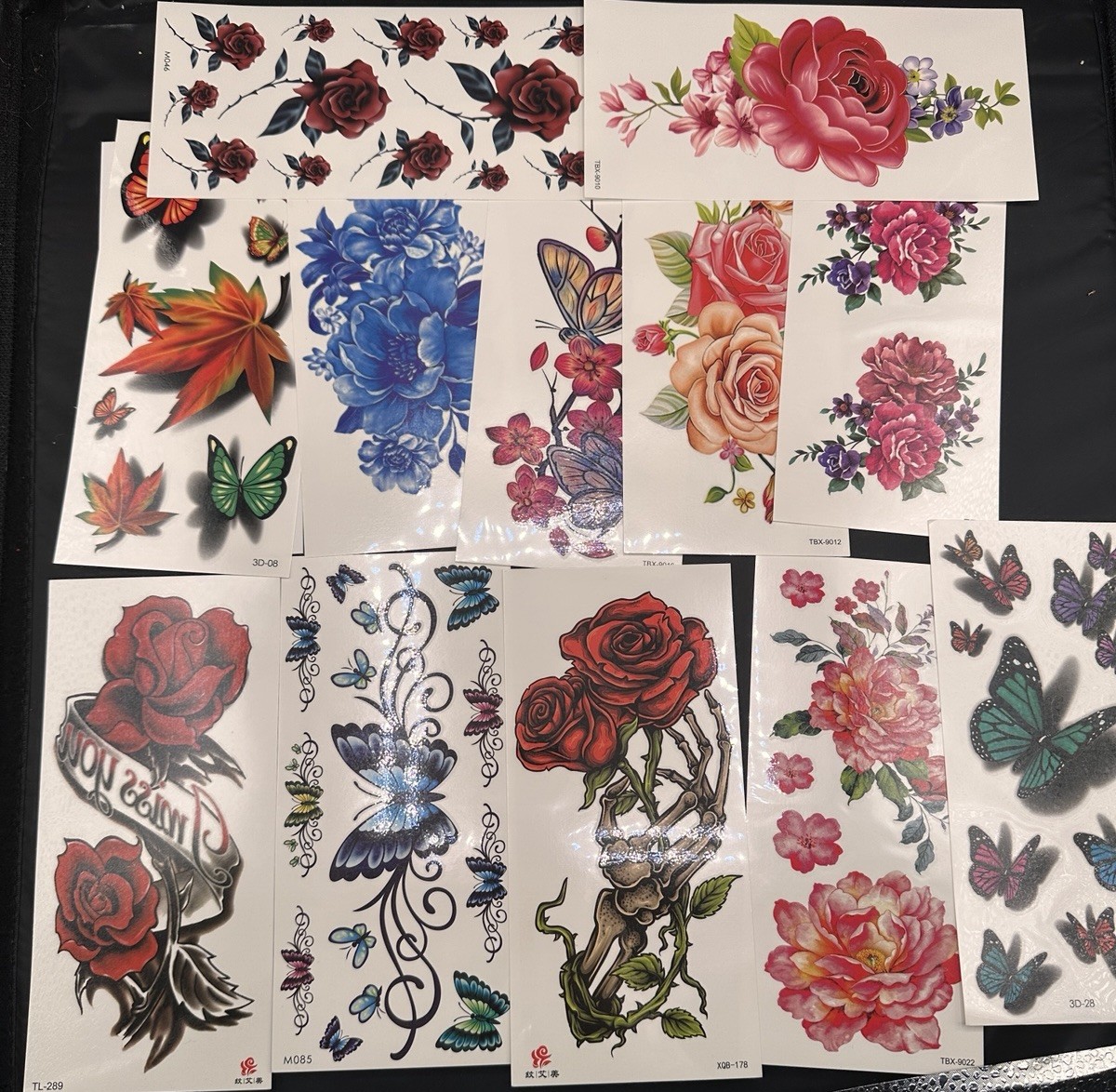 152 Sheets Temporary Tattoo Transfers Large Small Flower Butterfly Some Dupes