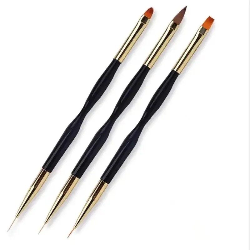 3pcs Double- Headed Nail Art Painting Pens Fine Detail Carving Wire Drawing