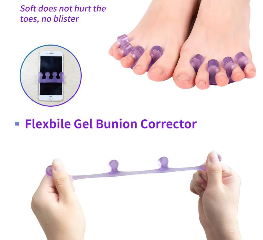 2Pcs Soft Silicone Finger Toe Separator Soft-Silicon Colorful Flexible Finger