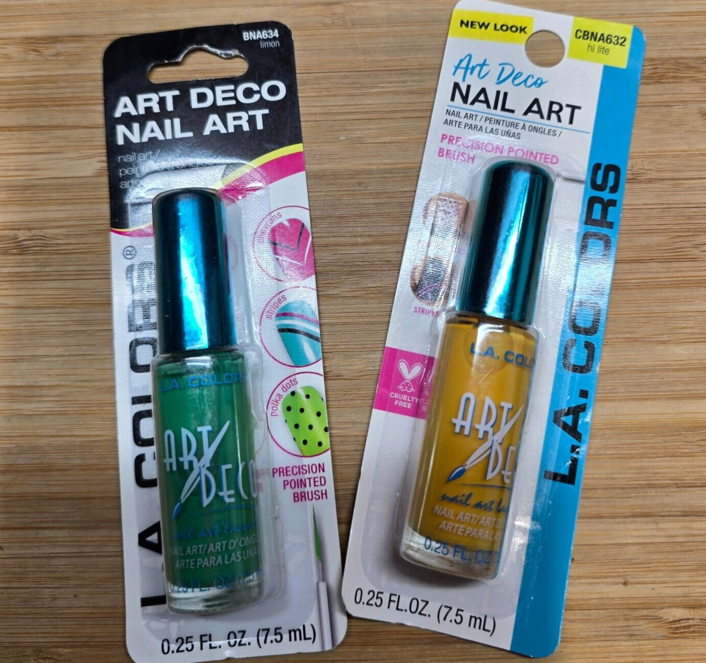 L.A. COLORS ART DECO Nail Art **0.25 FL OZ/7.5 mL ~NEW~SEALED 2 Packs