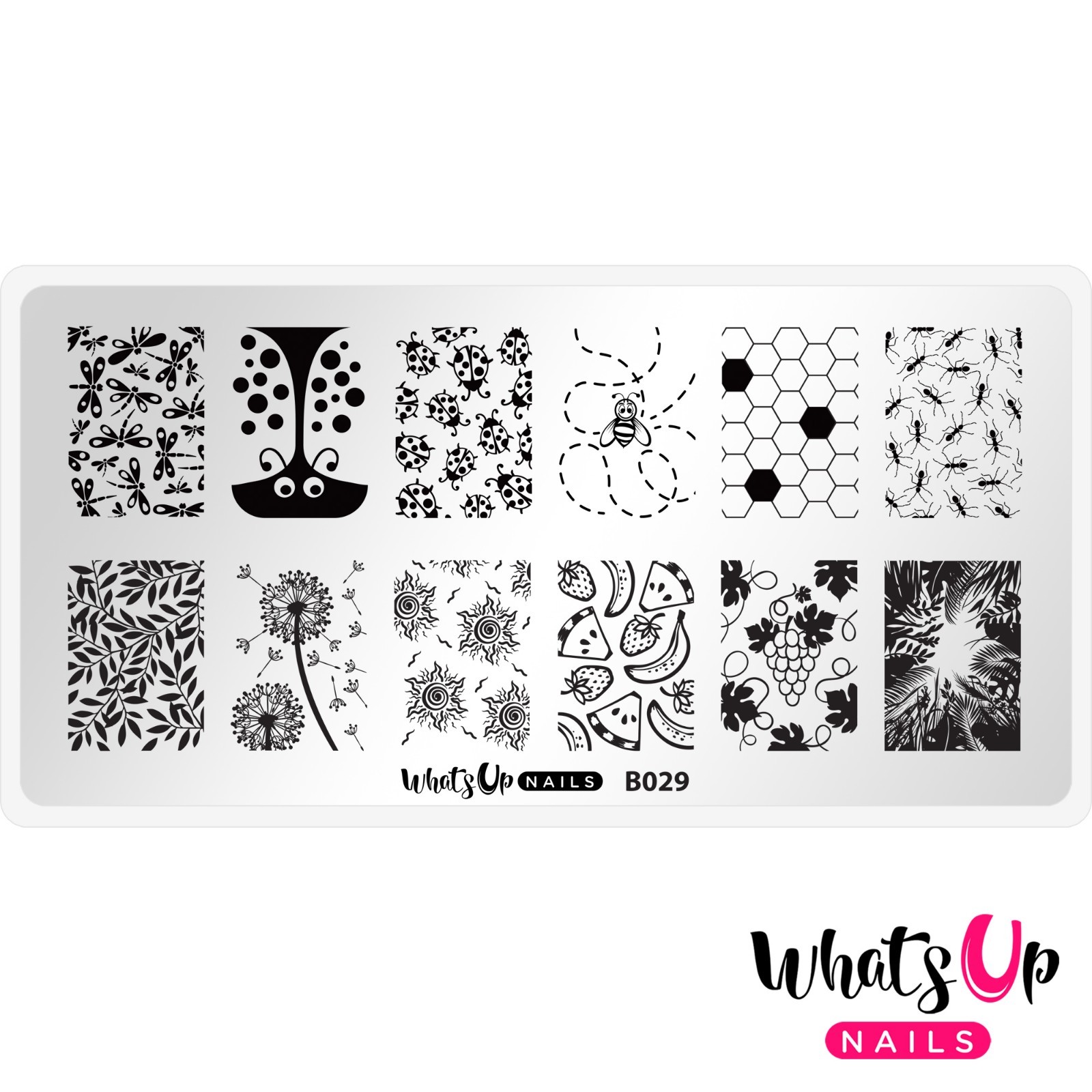 B029 Picnic in the Park Stamping Plate For Stamped Nail Art Design