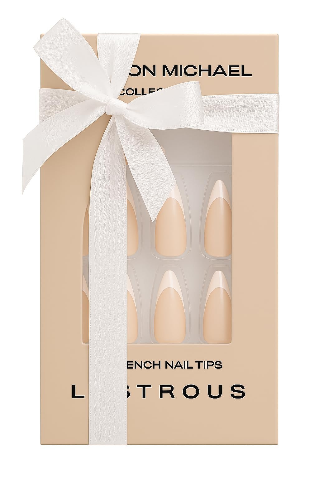 French Tip Press-On Nails, False Nails, Fake Nails, Natural, Semi-Transparent…