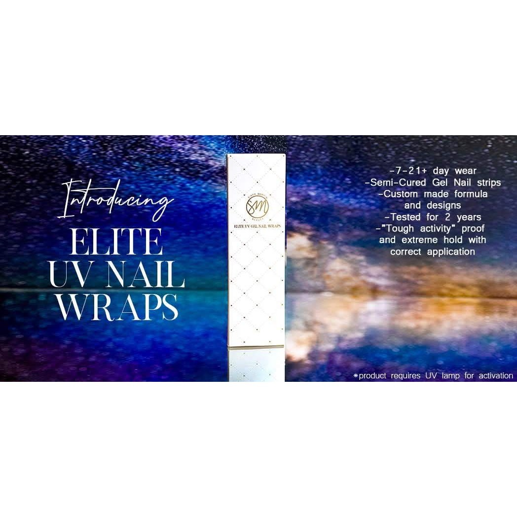 Siara Martin Beauty Elite UV Gel Nail Wraps Eris Black Negative Space Semi-Cured
