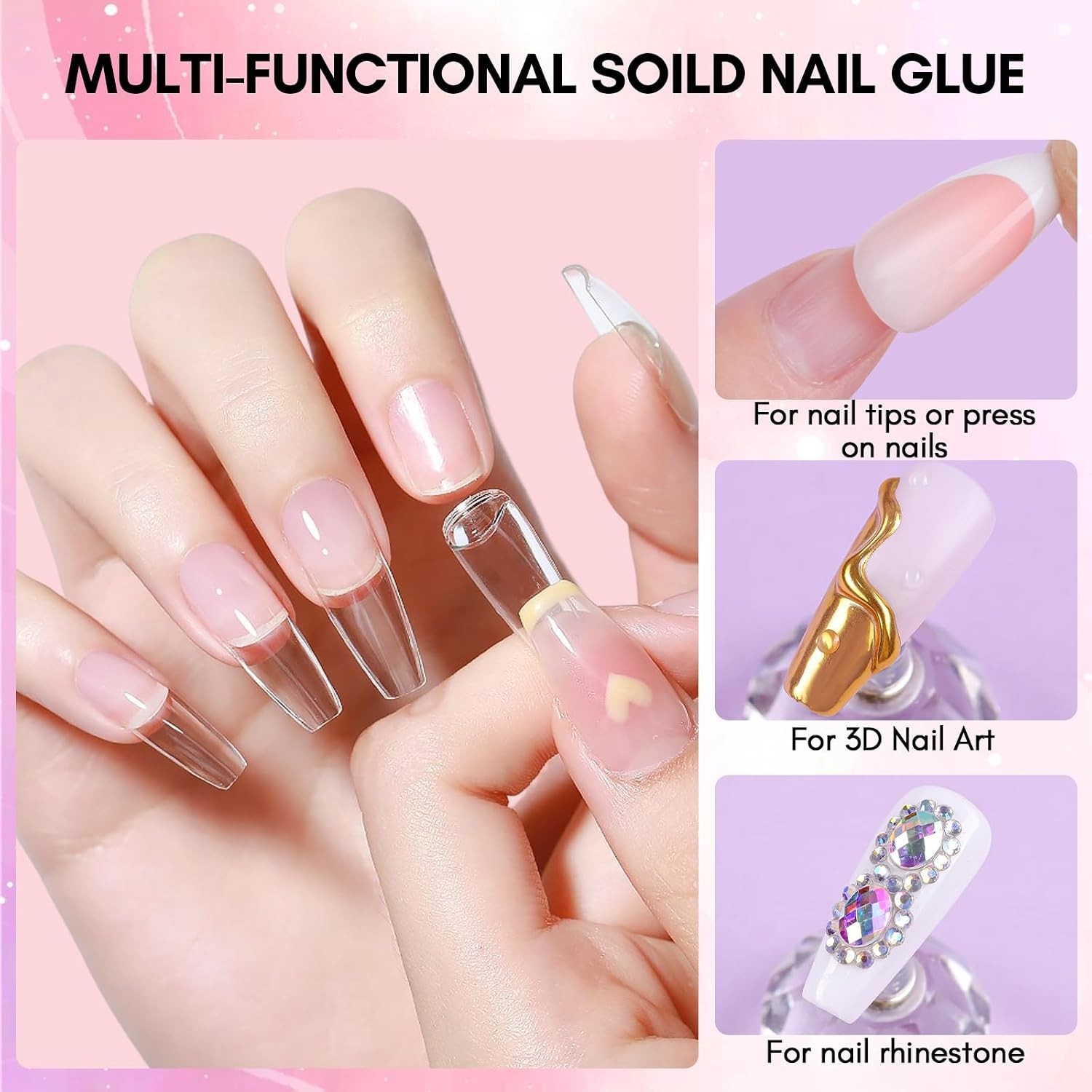 High Viscosity Nail Glue Gel – 2 Pack Clear Bonding for Press on Nails, 15ml