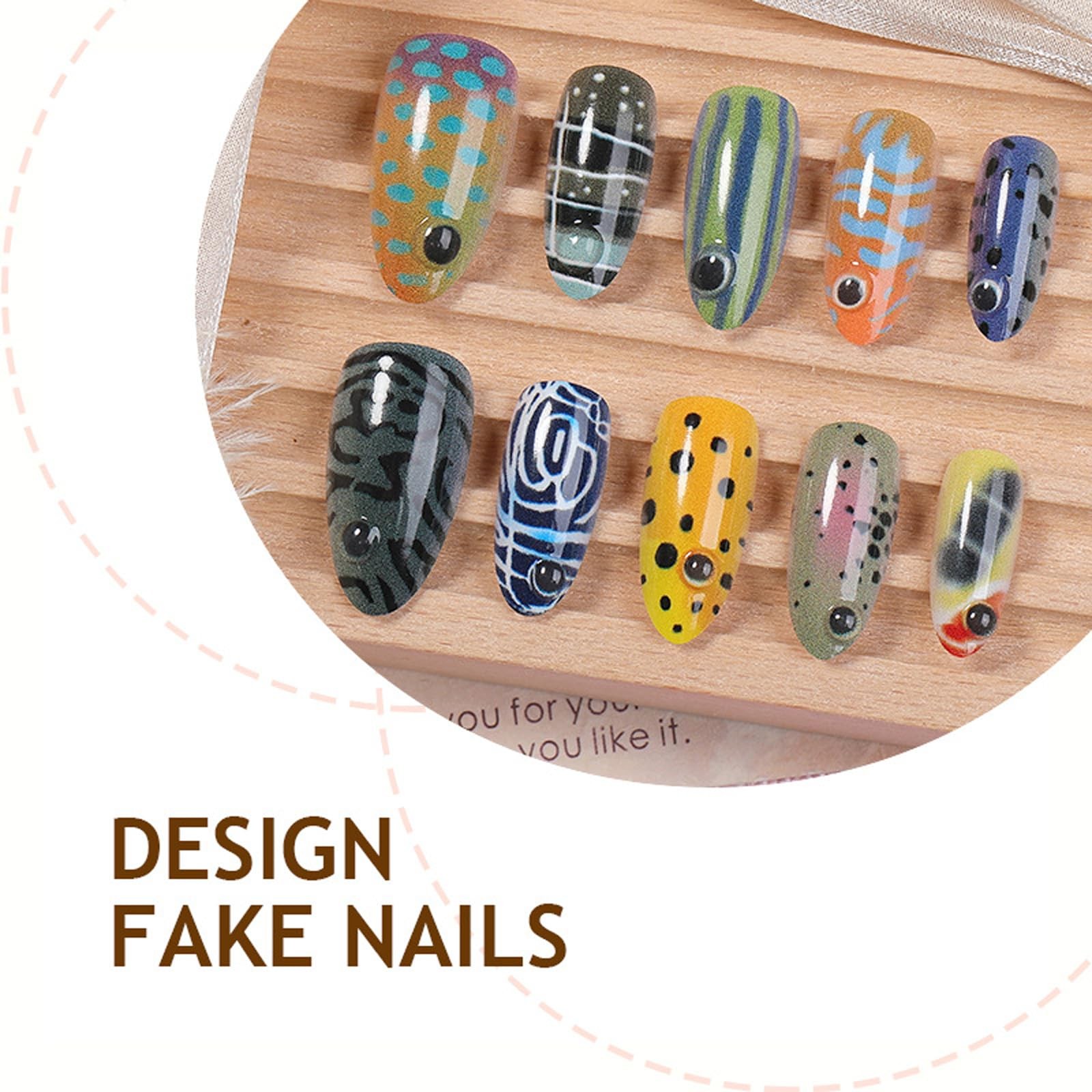 KASOICRA Medium Almond Fish Press On Nails