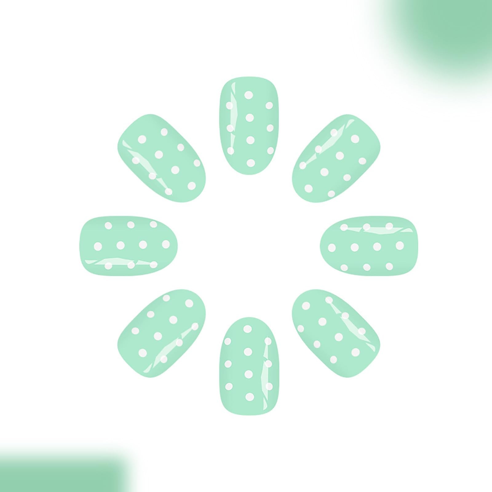 24Pcs Mint Green Press on Nails,Short Oval Fake Nails Cute Acrylic Nails Pres…