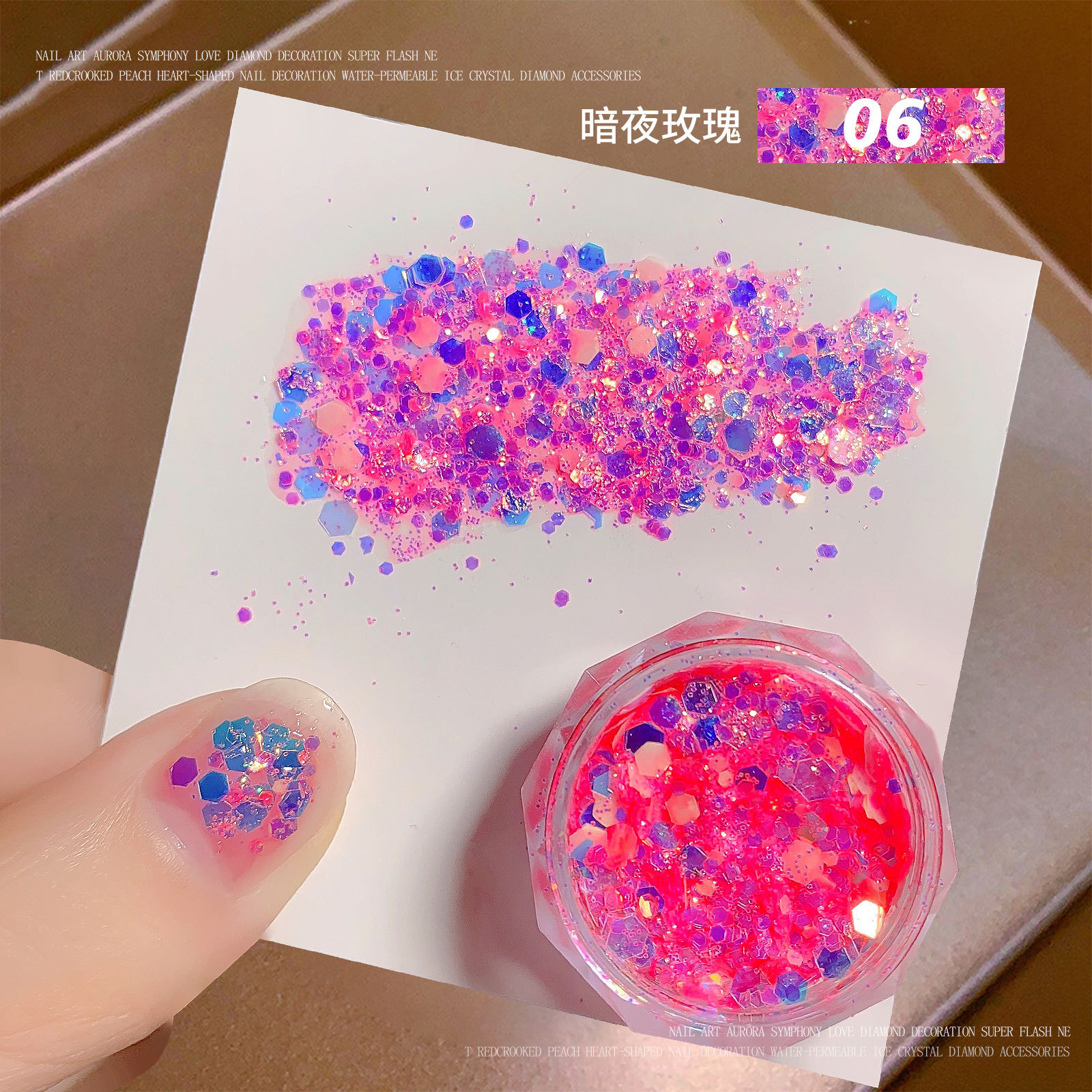 Mixed Colorful Holographic Nail Glitter Powder Sequins Nail Flakes Chrome 3D DIY