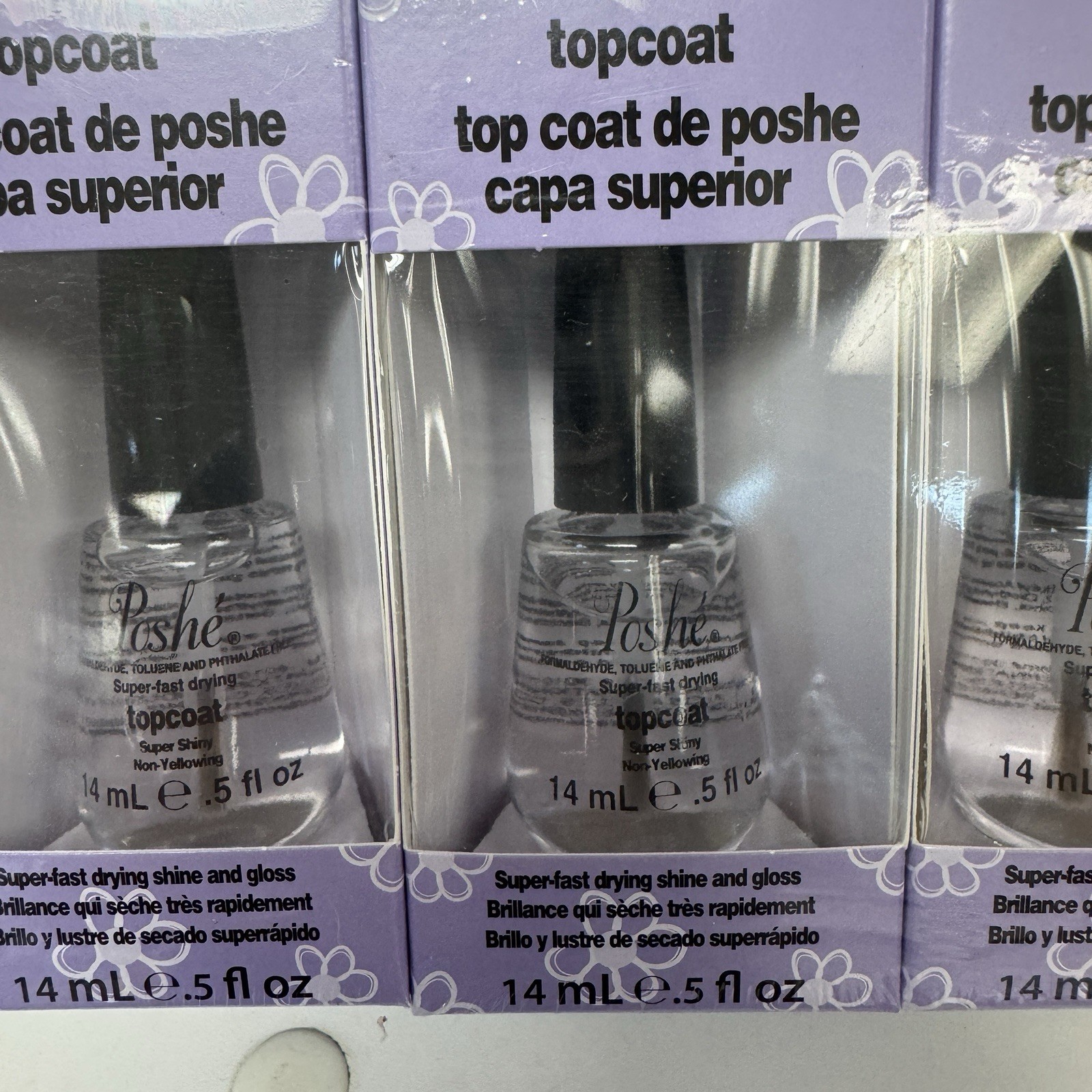 Poshe Fast Drying Top Coat 1/2 Oz Pack Of 6