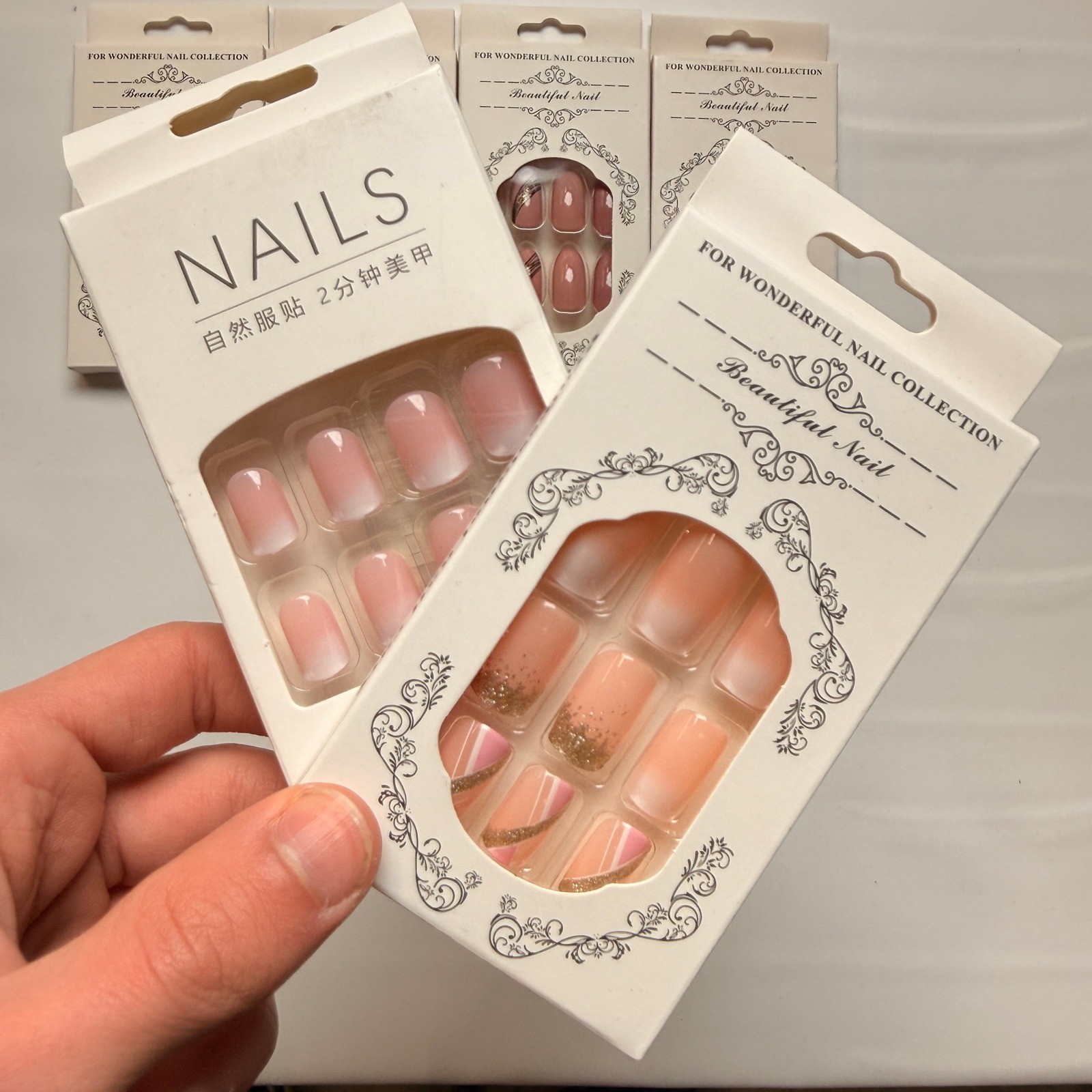 Lot of 10 Pack of 24 New False Press On Nails Assorted Designs and Colors №N37