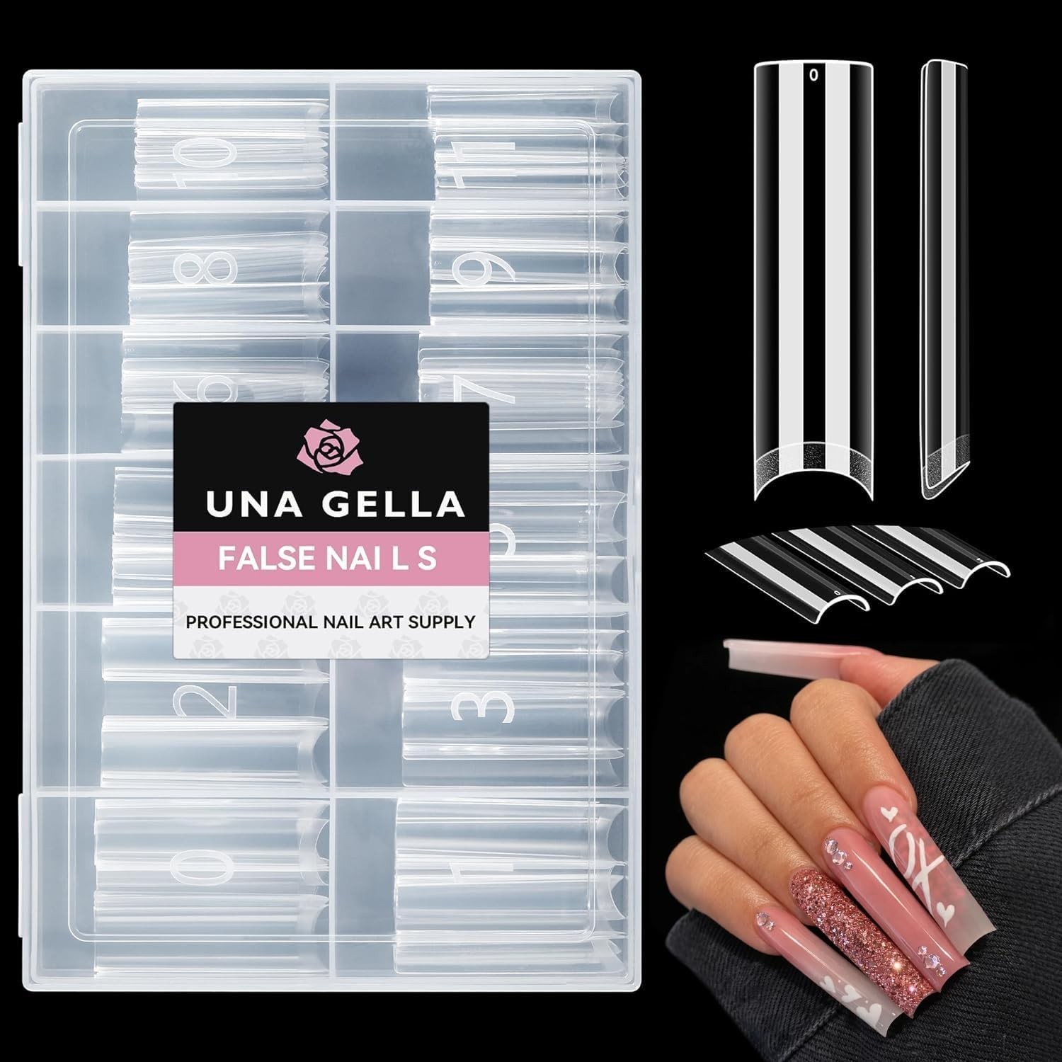 Nail Tips Square XXL Tips 120 PCS No C Curve Gel Tips Extra Long Square Straight