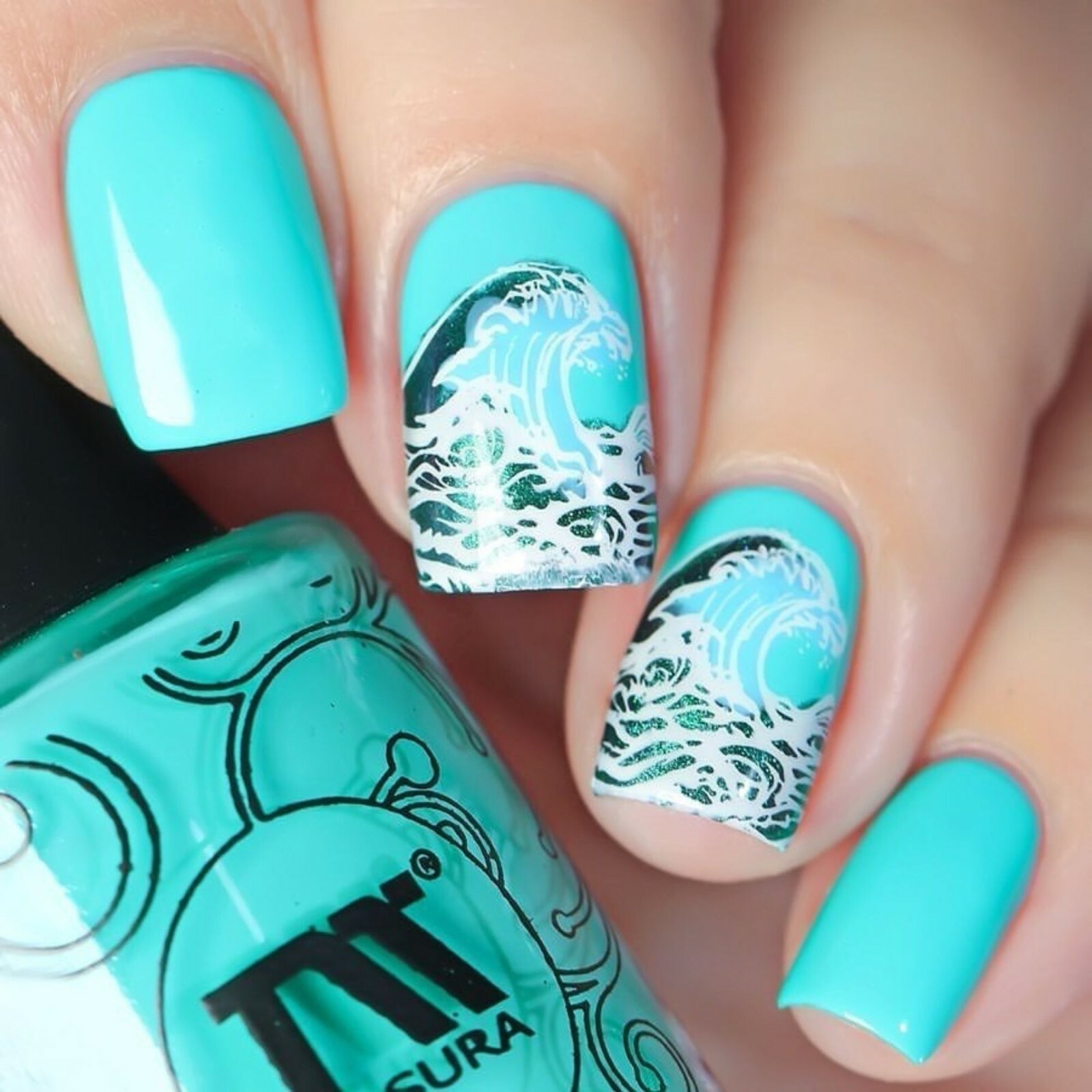 B038 Lost at Sea Stamping Plate For Stamped Nail Art Design
