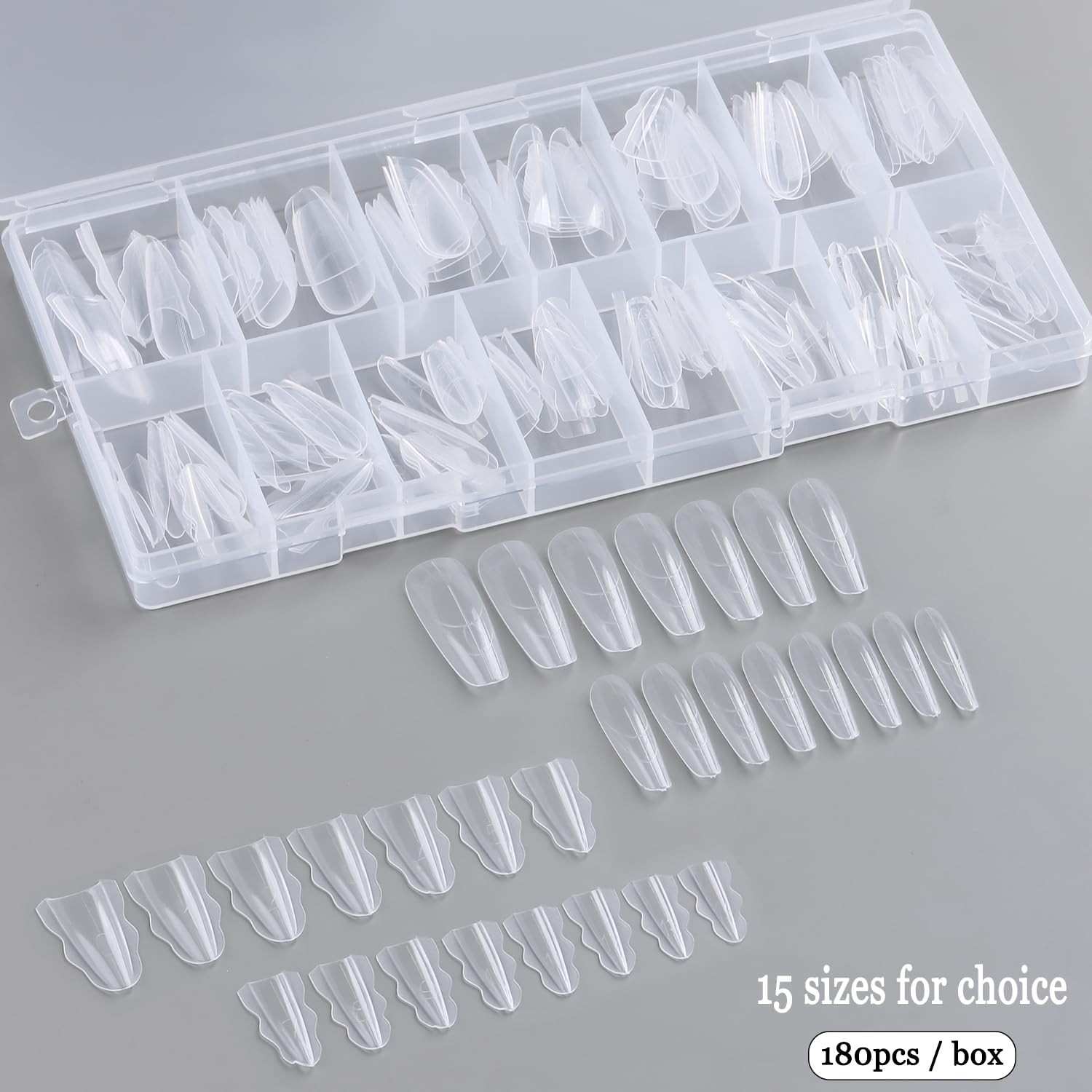 Almond Sandwich Dual Nail Forms for Builder Gel 180PCS Top Bottom
