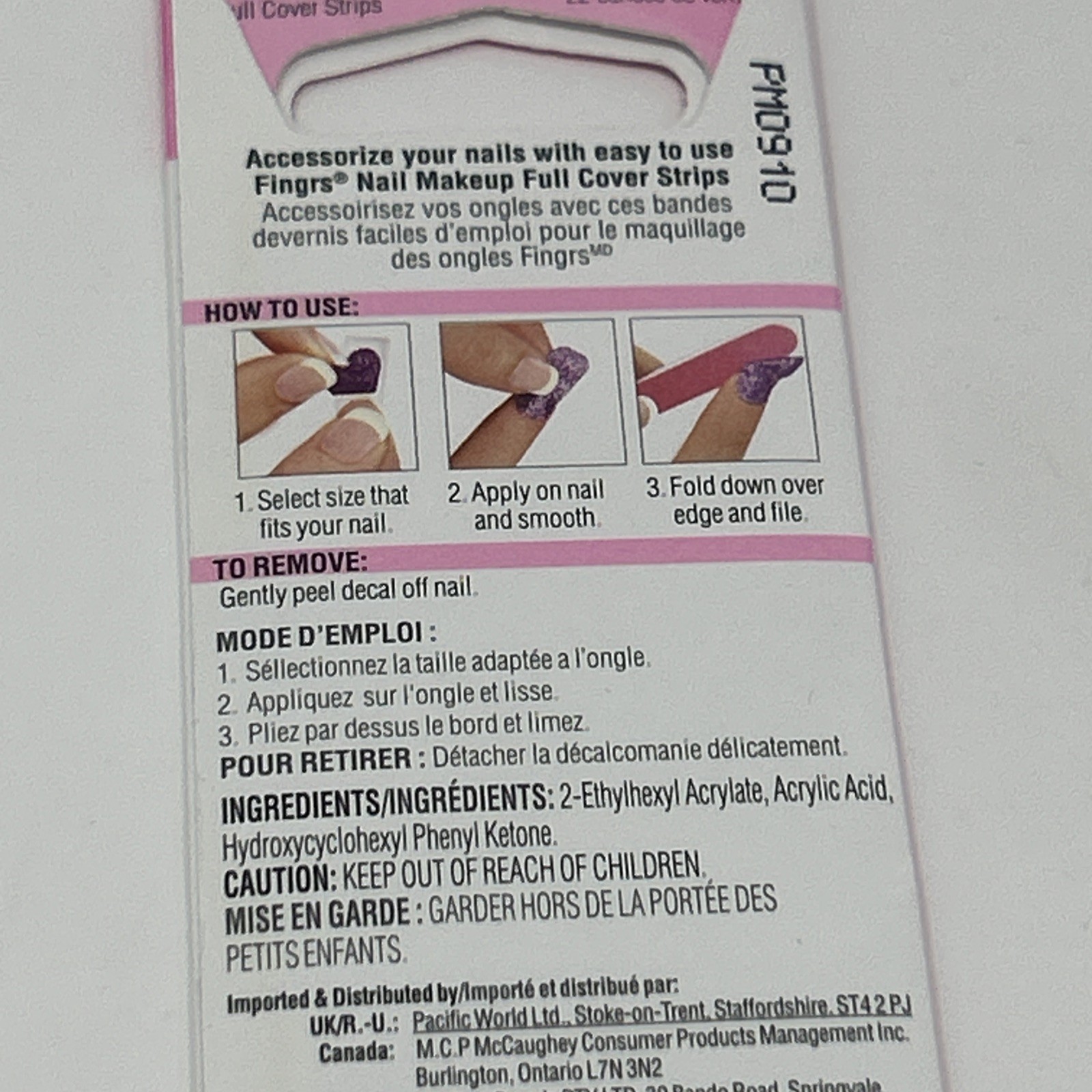 NEW Fing’rs Nail Makeup Y2K Ombré Glitter Art Stickers #32803 Pink Purple