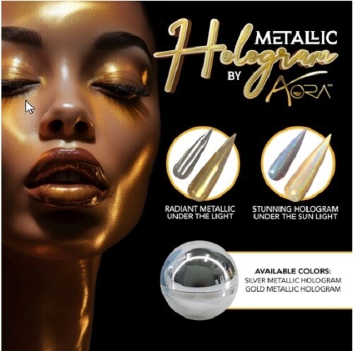 Aora metallic hologram Powder Silver