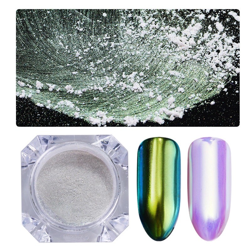 Nail Powder AURORA UNICORN Neon AB RAINBOW Colours CHROME Mirror Effect Nails UK