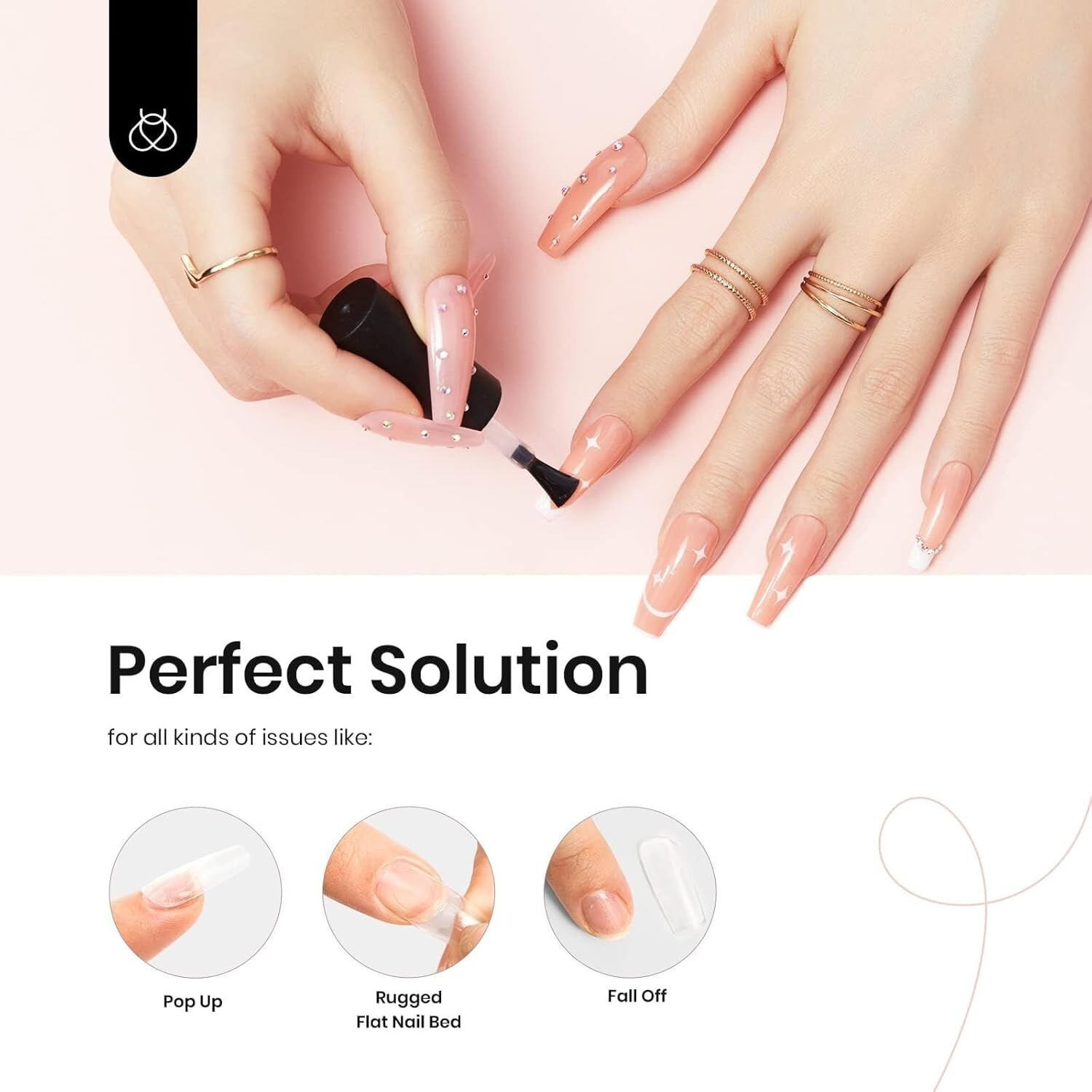 Nail Glue Kit Gel 15ml 2 Pcs Super Strong Low Odor for Acrylic Nail Art DIY