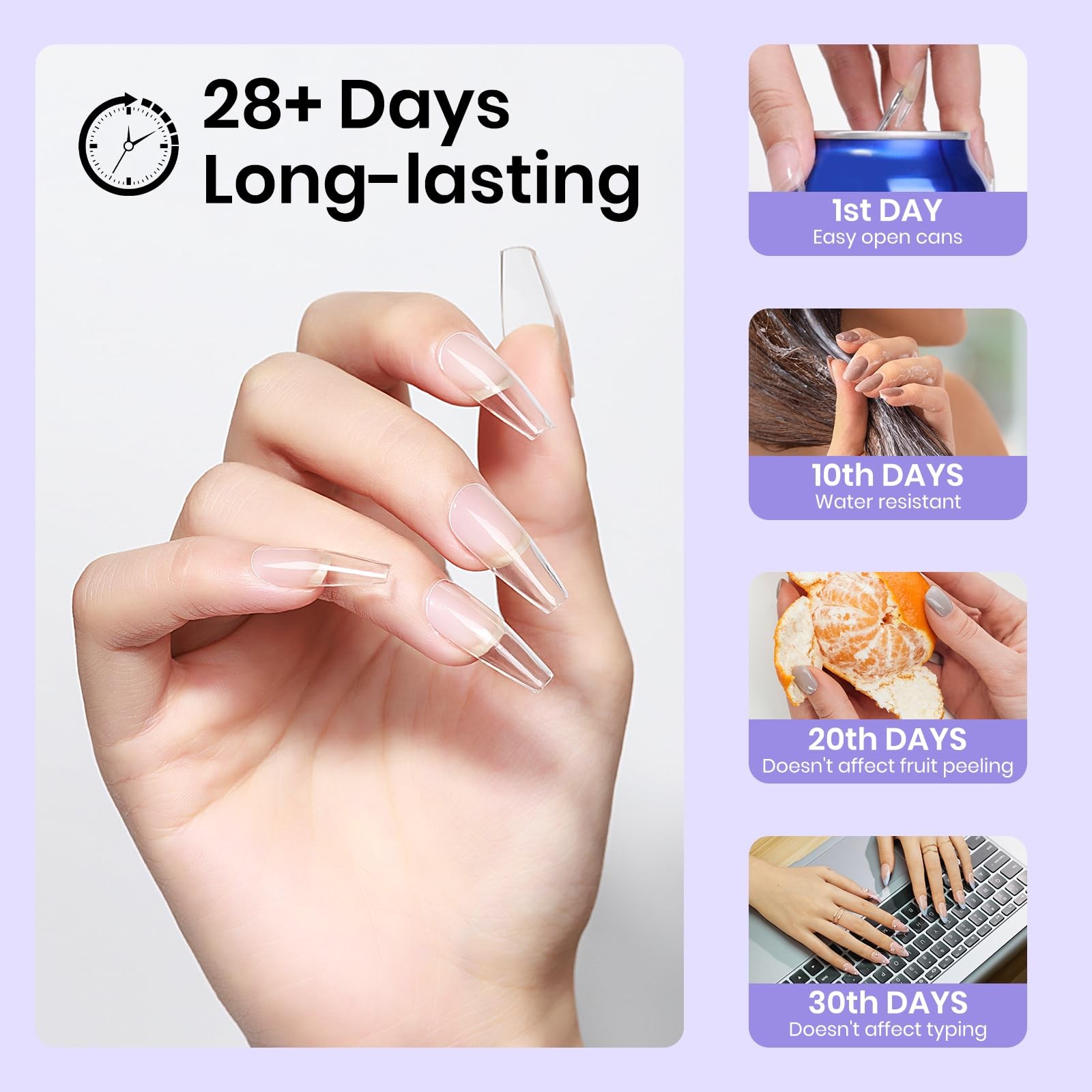 Solid Nail Glue, 30g Solid Nail Gel for Press on Nails, Super Strong Nail Gel…