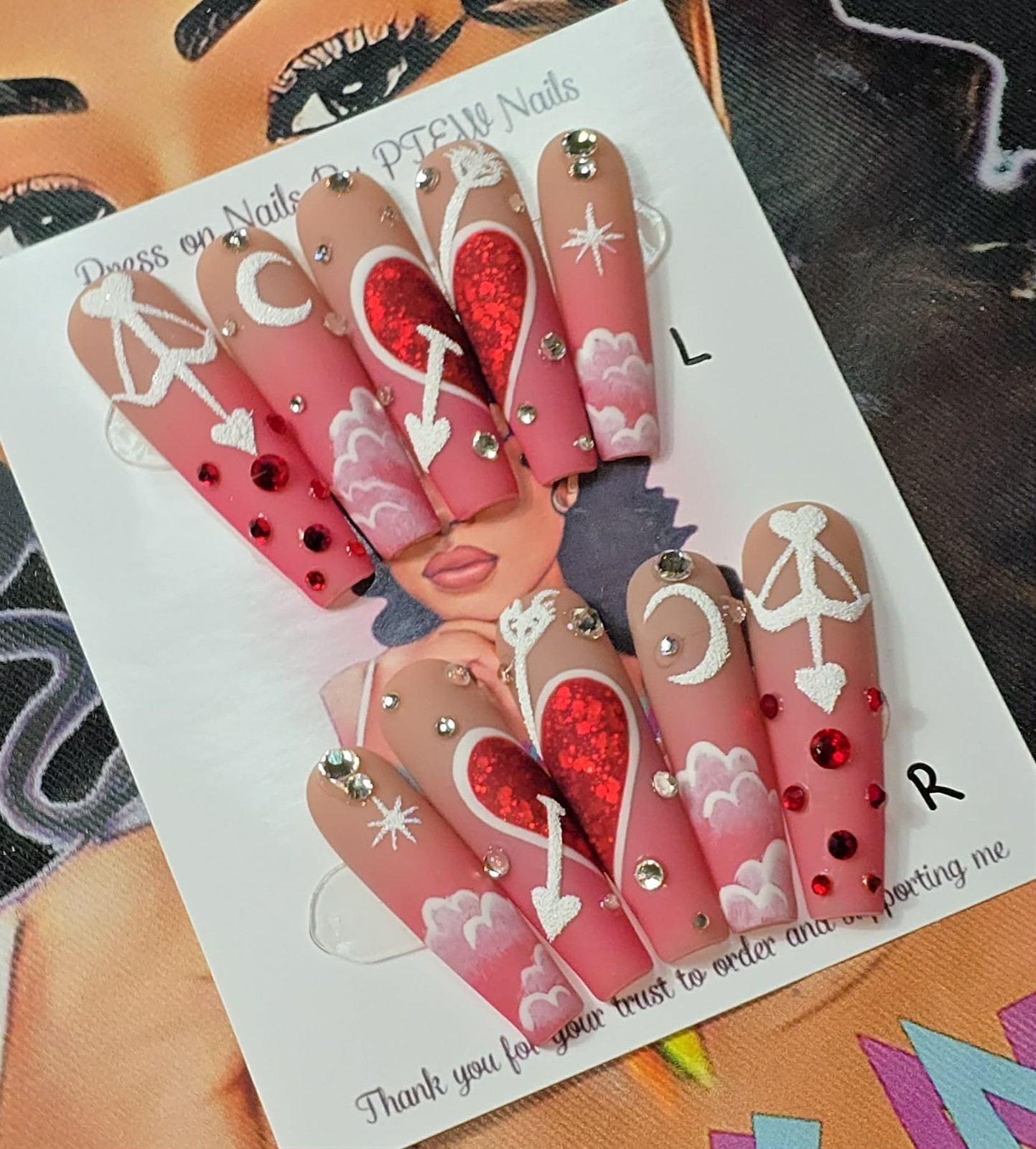 Handmade Gel Press On Nails, Small Size 2,5,4,6,9 XL Long Coffin