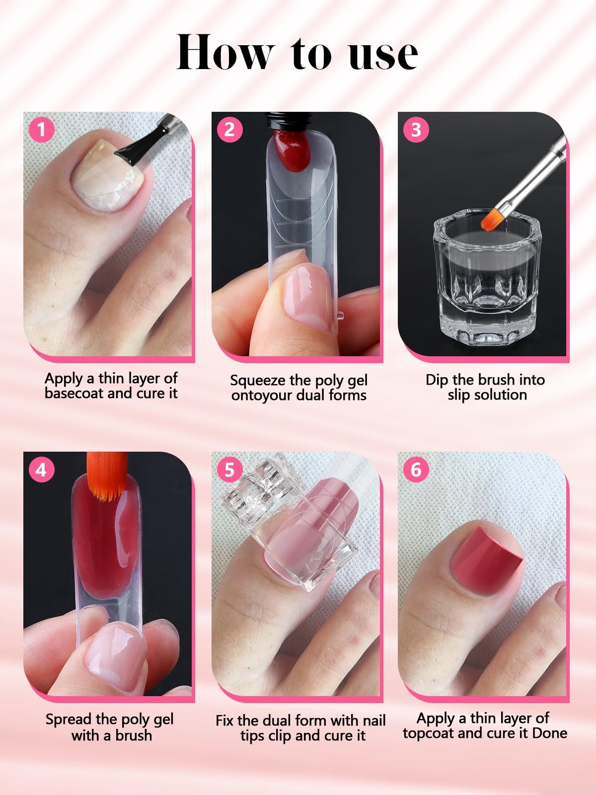 Poly Gel Nail Forms Kit for Toes – 150PCS Reusable Dual Toenail Forms for Bui…