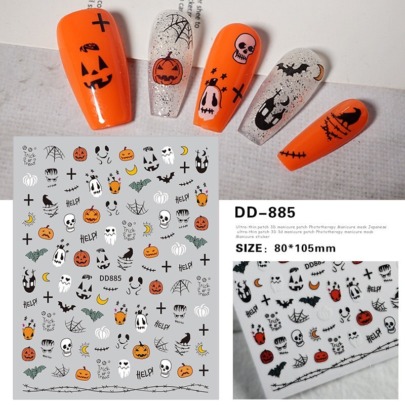 Nail Art Stickers 3D Dark Night2 UK Post