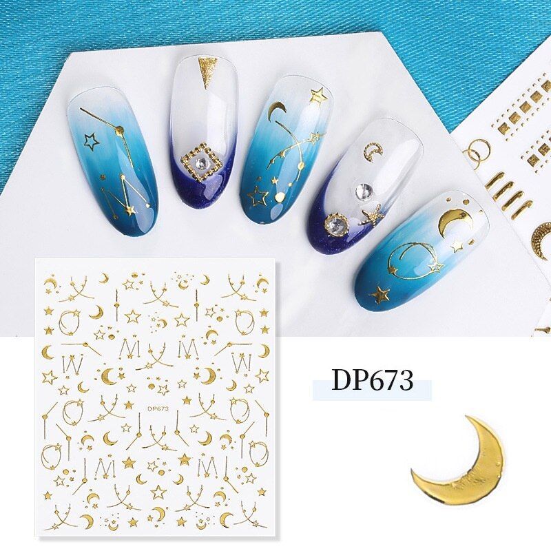 Adhesive Star Nail Stickers – Nail Art Foil Decals Manicure Accessories 1pc Set