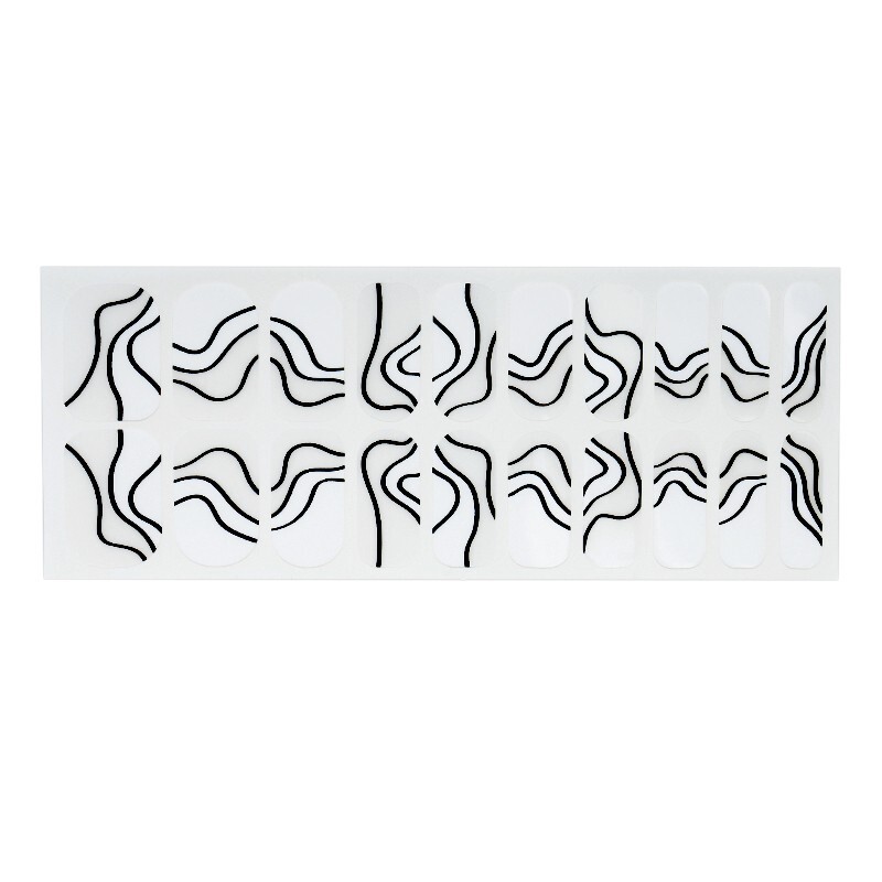 Selfadhesive nail stickers nail polish full wraps-elegant designs- black linings