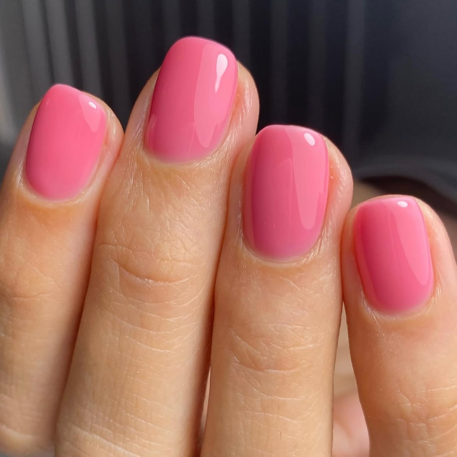 Nude Pink Press on Nails Short Square Fake Nails Press Ons Pink False Acrylic Na