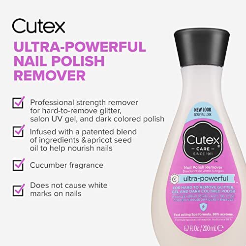 Cutex Gel Nail Polish Remover, 6.7 Fl Oz (Pack of 1), Cucumber Fragrance