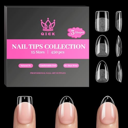 450PCS Short Almond & Round & Square – 3 Styles Nail Short Almond+Square+Round