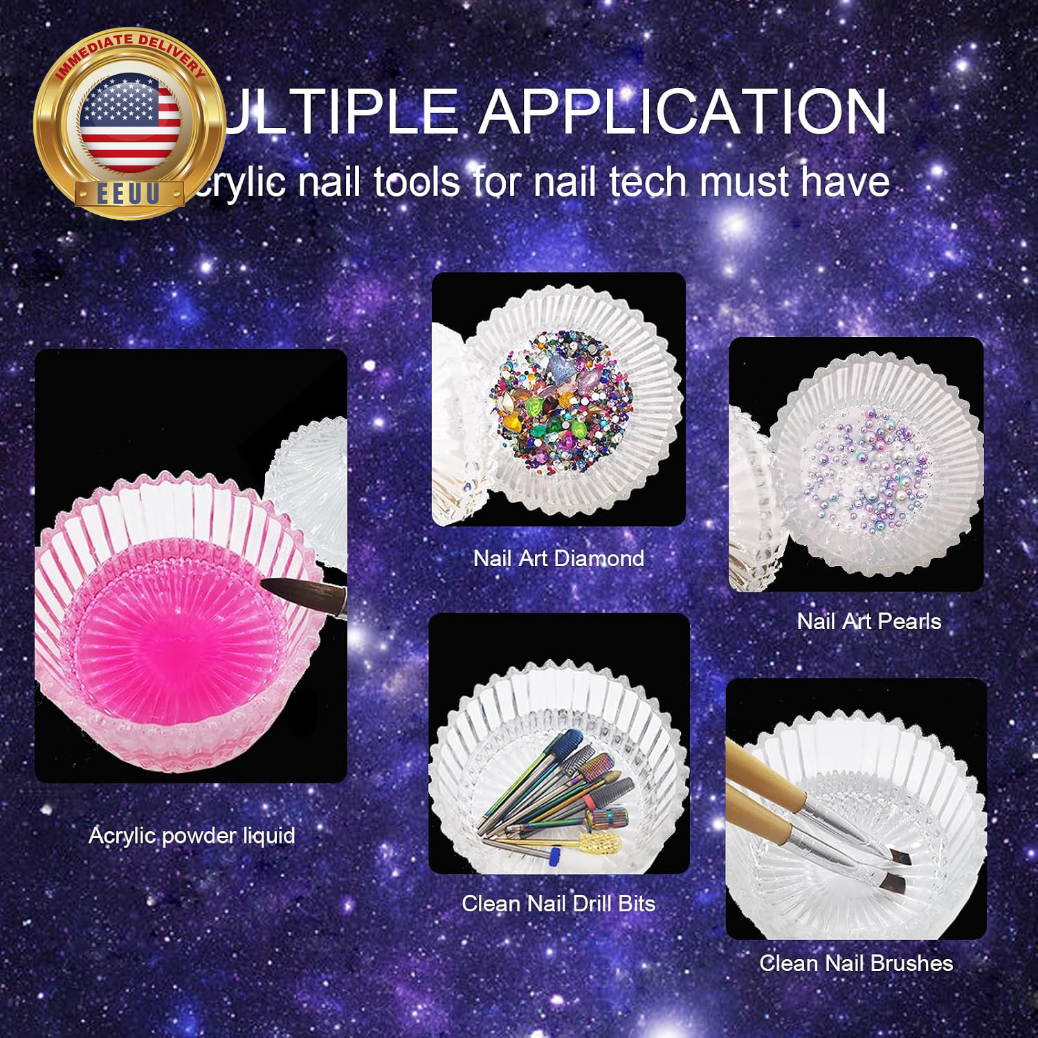 Monomer Dish, Dappen Dish for Acrylic Powder, Large Nail Cup for Nail Monomer L