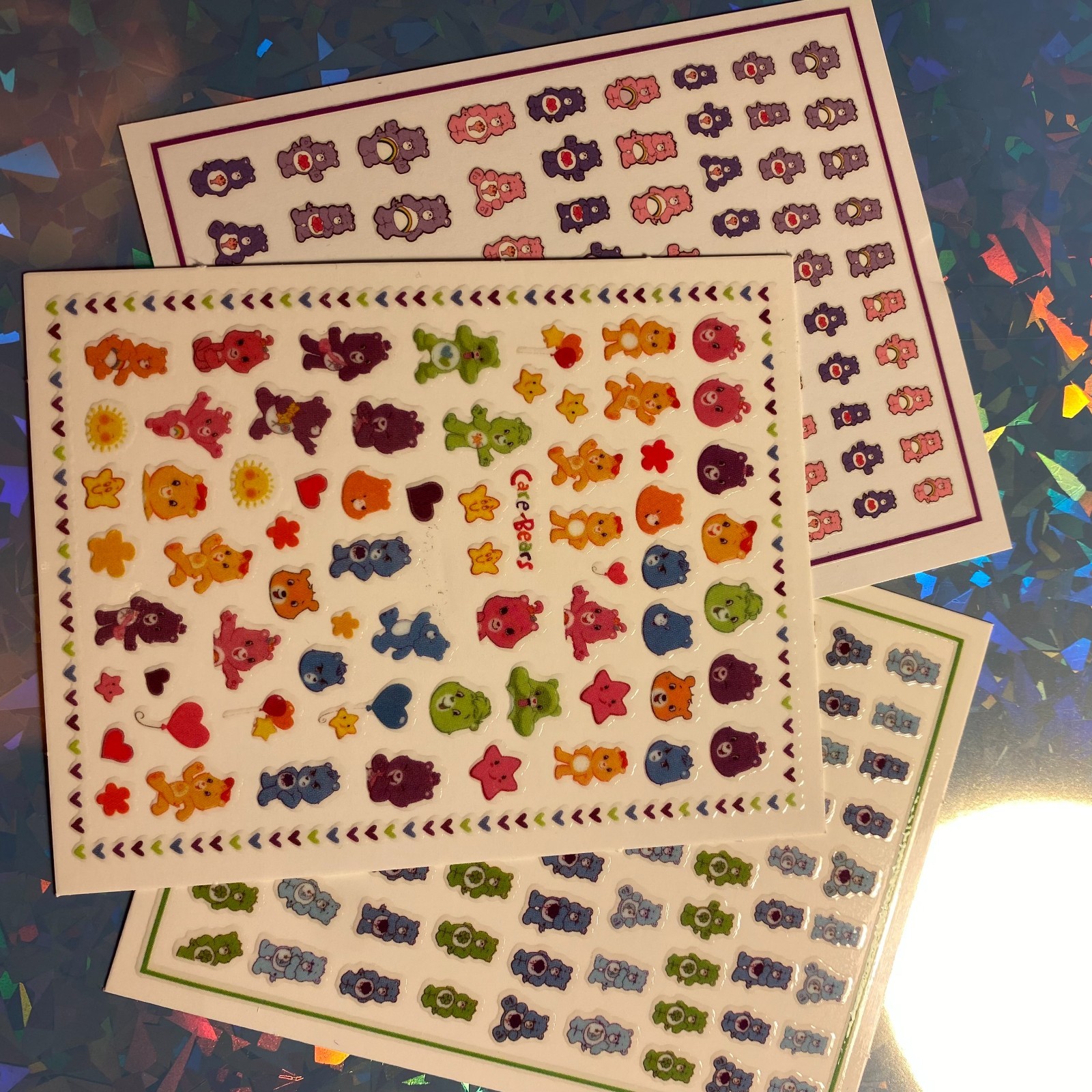Colorful Nail Stickers Care Bears Nail Art Supplies Peel and Stick Adhesive