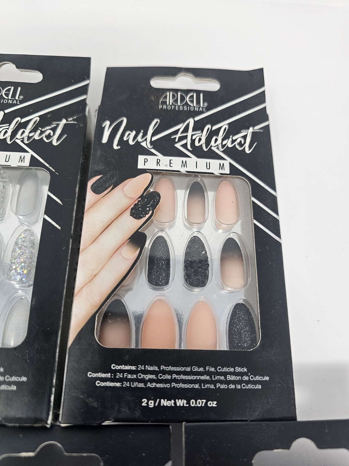 Lot of 5 Ardell Nail Addict Premium Press On Nails Glitter Ombre French New