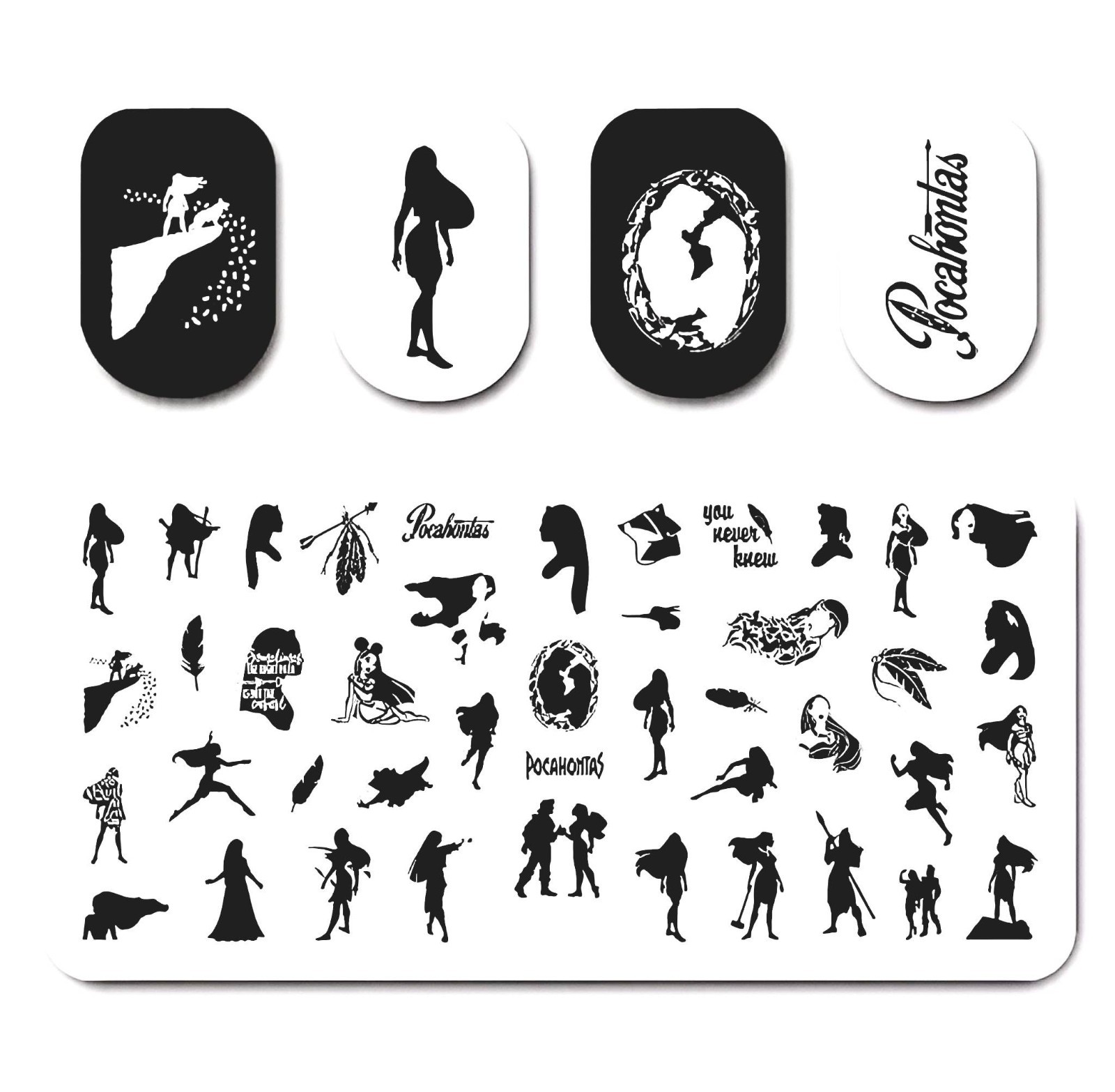 High- Quality Durable Stainless Steel Disney’s Pocahontas Nail Stamping Plate