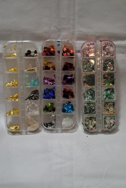 Nail Art Decoration Christmas Autumn Sequins 3 Boxes Set C