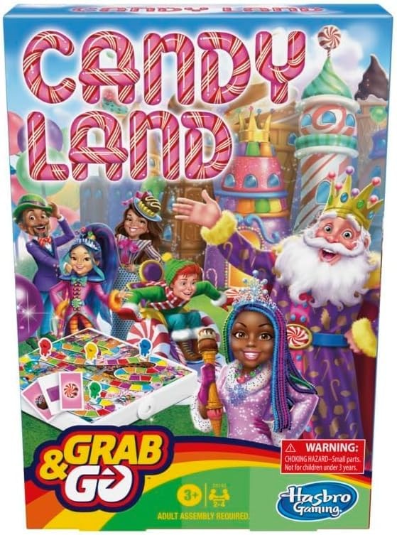 Candy Land Grab and Go Travel Board Game Compact, Size, Multi-colored