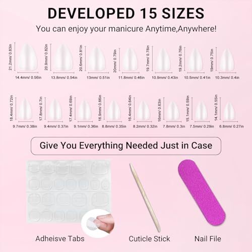 Nude Pink Cat Eye Press on Nails Short Almond Shaped, Sparkling Glazed Donut