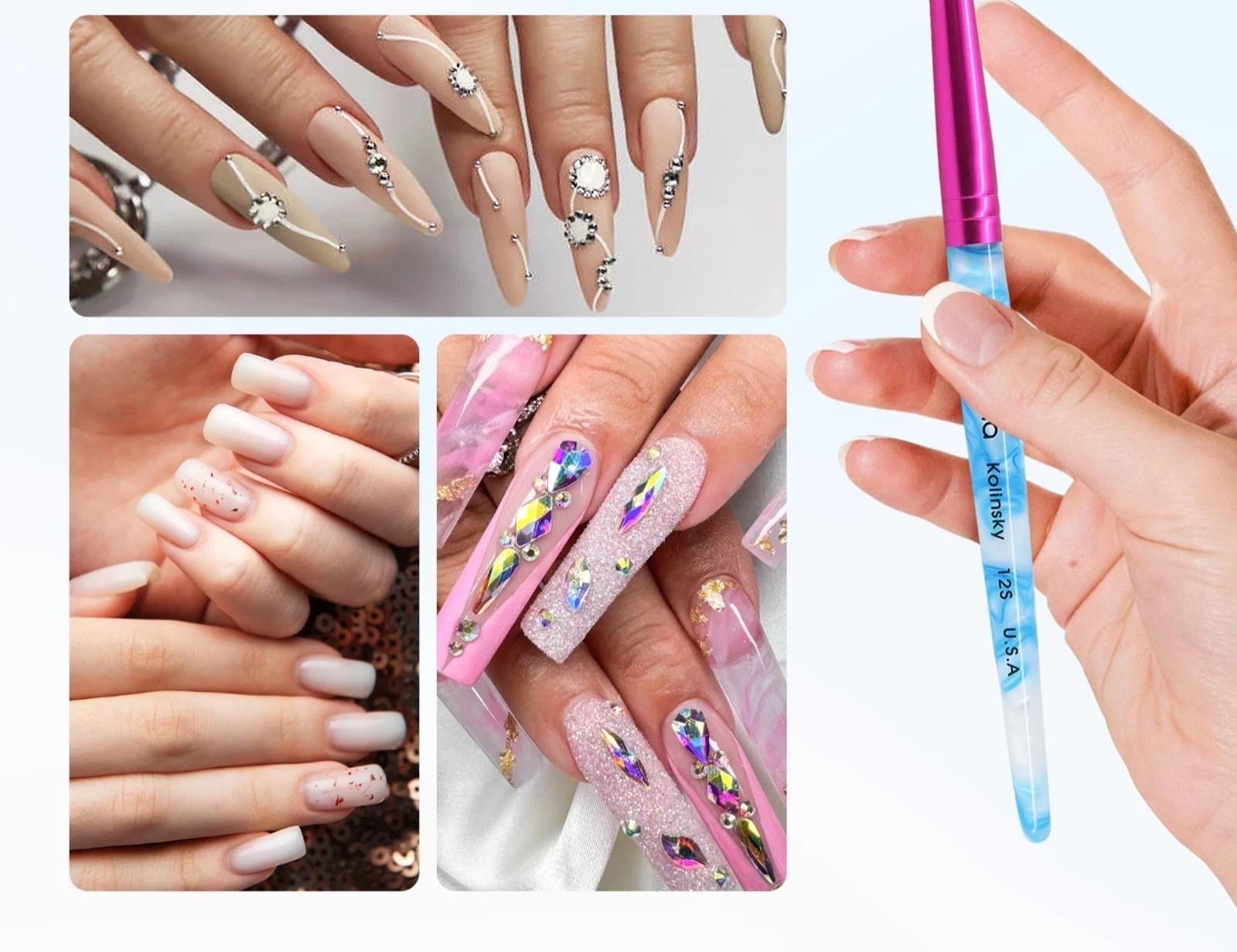 USA #1 Famous PANA Top Quality Kolinsky Acrylic Round Nail Brush – Sizes 8 To 14