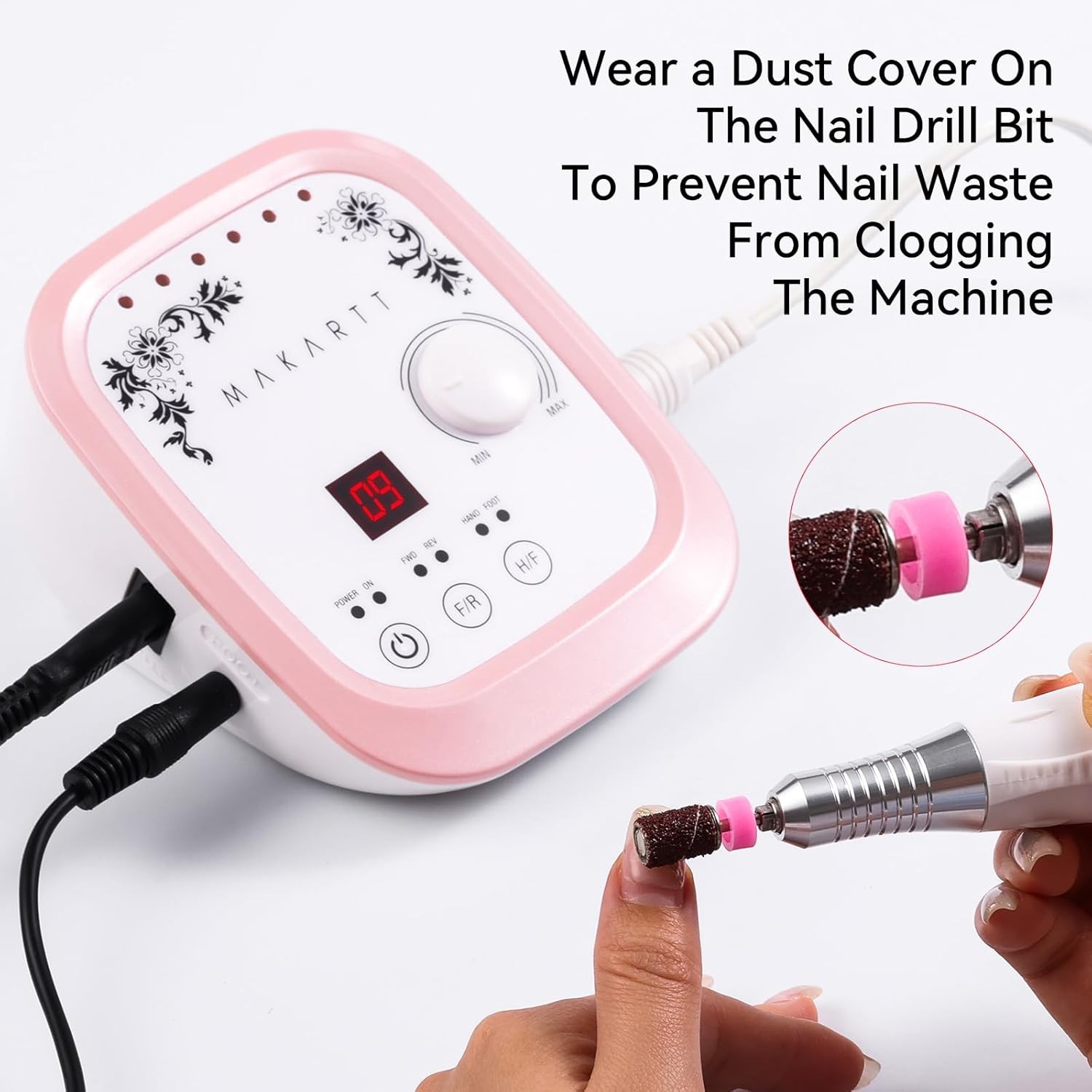 Nail file machine – Professional 35000RPM electricnail filemachine,drill bit set