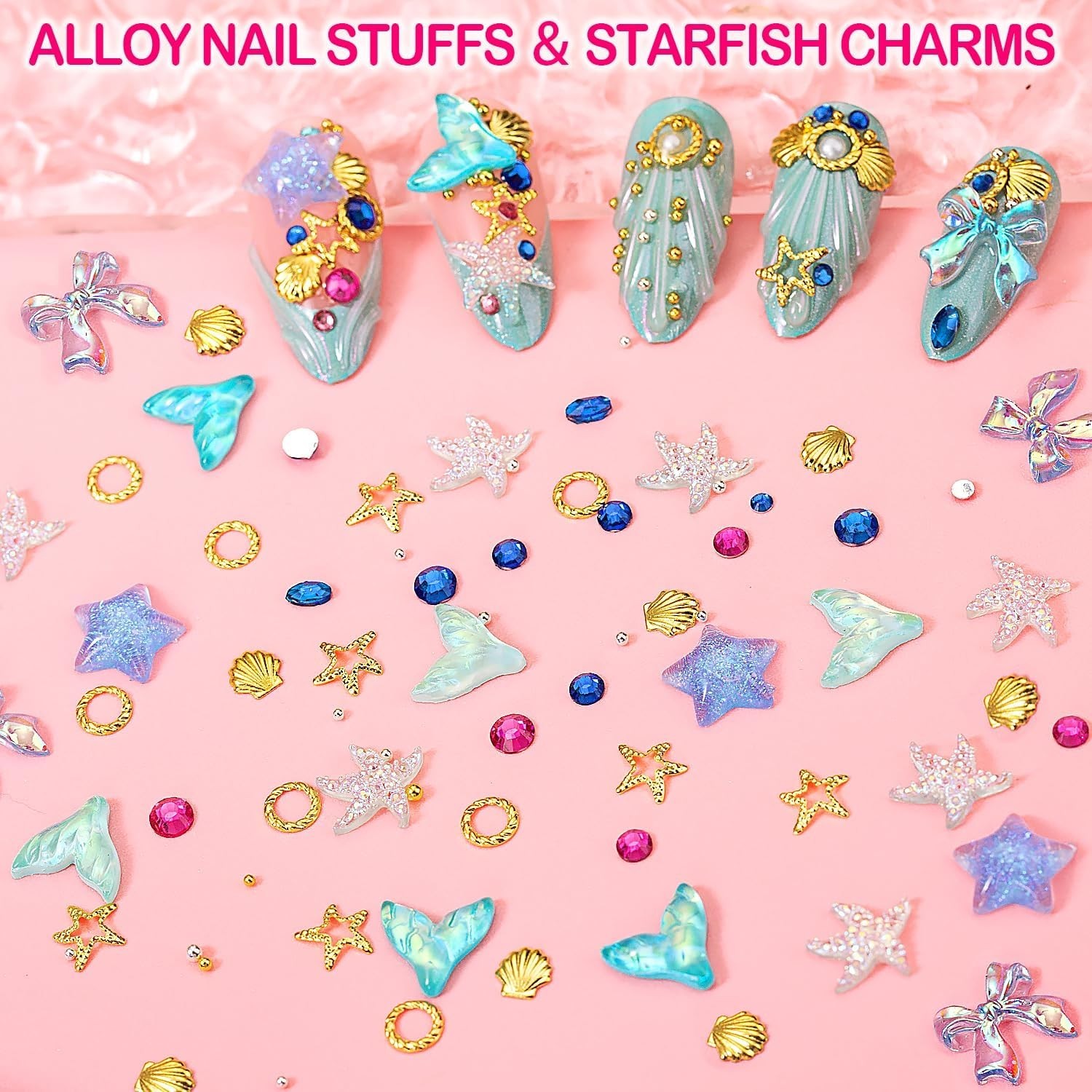8000pcs 3D Nail Charms and Nail Gems, Cute Nail Rhinestones and Charms Y2K fo…