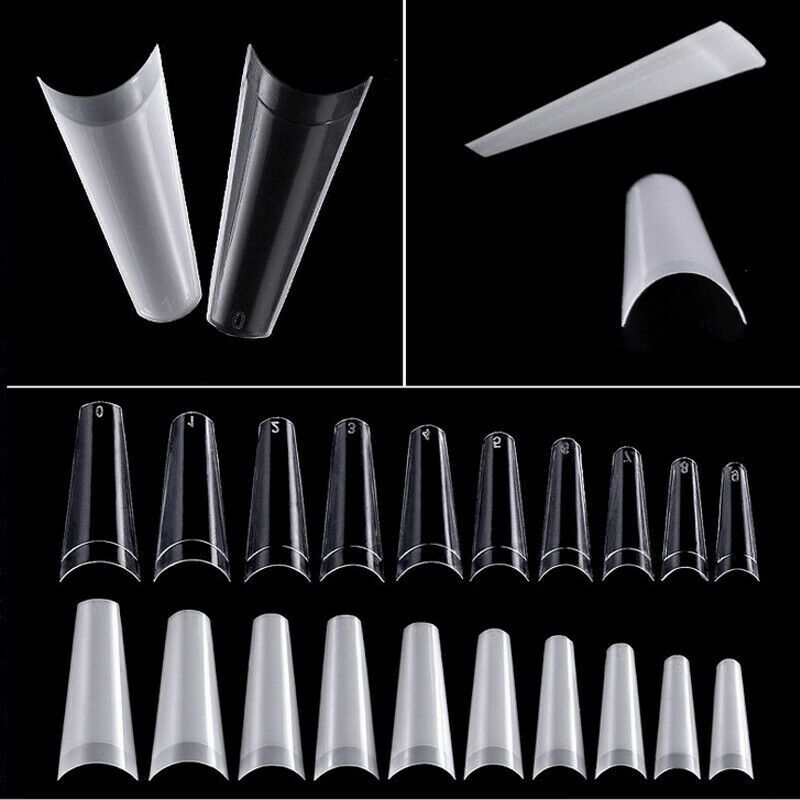 500/1000Pcs Acrylic Nail Manicure Decor Half Cover C Curve Nail Art False Tips
