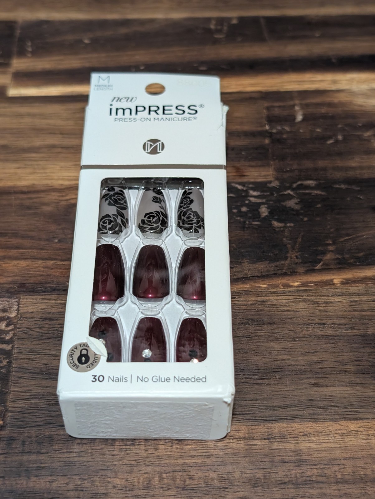 Kiss ImPRESS Dashing Diva Manicure Nails Red Plaid, Burgundy W/Roses Teal Blue