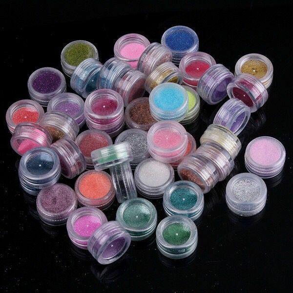 45 Mix Color Set Nail Art Glitter Powder Dust For UV GEL Acrylic Decoration Tips